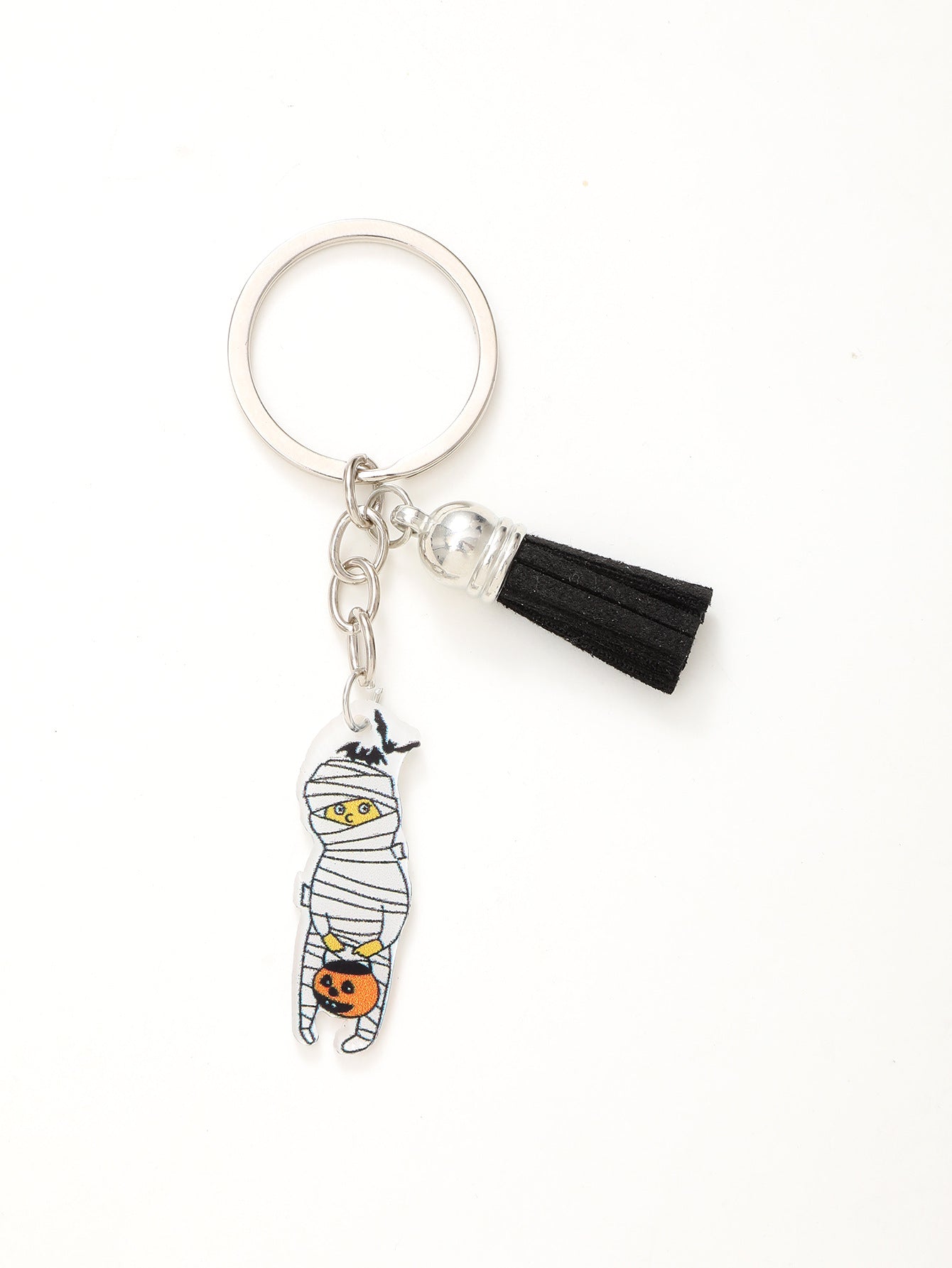Wholesale Halloween Funny Acrylic Bat Pumpkin Head Witch Tassel Keychain